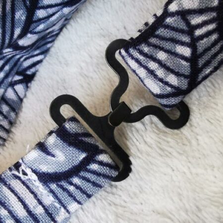 Nœud papillon adulte - wax fleurs de mariage - bleu et gris