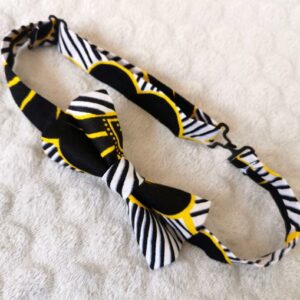 Nœud papillon enfant - wax fleurs de mariage - jaune