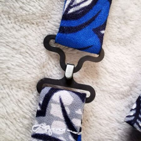 Nœud papillon ado - wax fleurs de mariage - bleu et gris