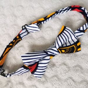 Nœud papillon enfant - wax fleurs de mariage - rouge et jaune