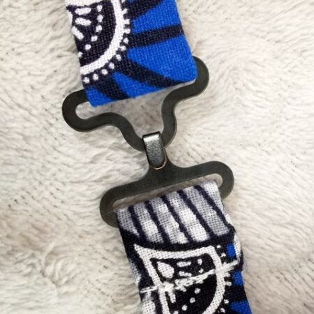 Nœud papillon adulte - wax fleurs de mariage - bleu et gris