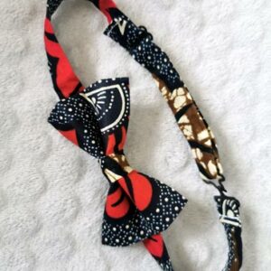 Nœud papillon enfant - wax bleu marine et rouge