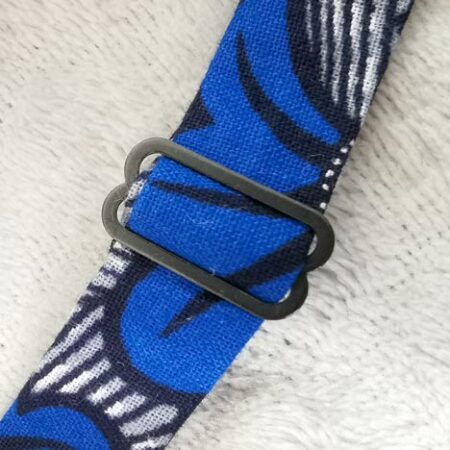 Nœud papillon adulte - wax fleurs de mariage - bleu et gris