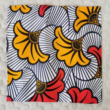Pochette costume – wax fleurs de mariage rouge et jaune Pochette costume – wax fleurs de mariage rouge et jaune