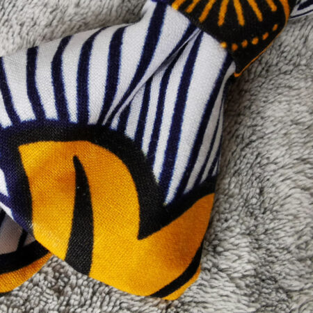 Nœud papillon adulte - wax fleurs de mariage - rouge et jaune