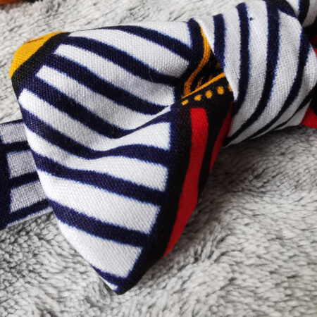 Nœud papillon enfant - wax fleurs de mariage - rouge et jaune