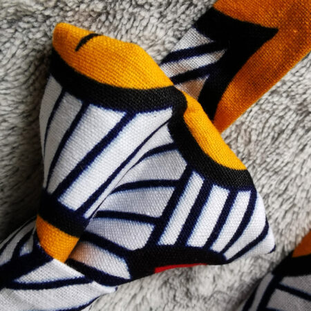 Nœud papillon enfant - wax fleurs de mariage - rouge et jaune