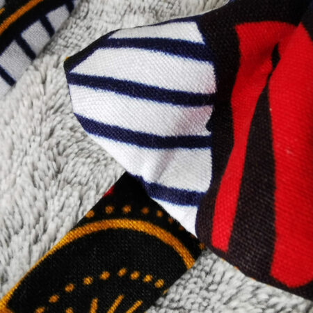 Nœud papillon enfant - wax fleurs de mariage - rouge et jaune