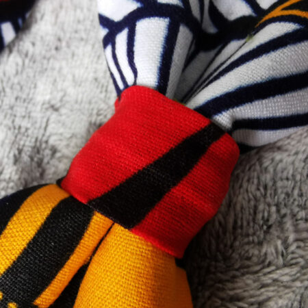 Nœud papillon enfant - wax fleurs de mariage - rouge et jaune