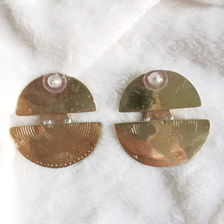 Boucles d'oreilles cercle noir - BRONZE