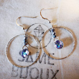 Boucles d’Oreilles Cristal violet – Argent 925 & Swarovski